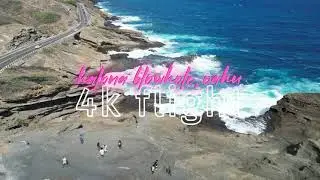 flying over halona blowhole oahu hawaii 4k drone