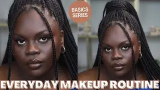 *Very Detailed *EVERYDAY MAKEUP ROUTINE FOR DARK SKIN | Highlighting, Contouring, Brows, Blush ETC.