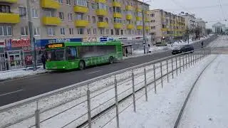 Витебский трамвай. Маршрут 6. ул Титова - ДСК. Обзор города с левой стороны:) 15.02.2021