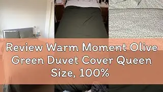Review Warm Moment Olive Green Duvet Cover Queen Size, 100% Washed Cotton Bedding Set Cover 1 Duvet