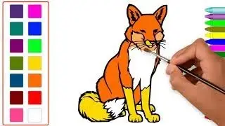 Drawing And Painting Cunning Fox #kidssongs #drawingfox #kidsvideo