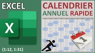Calendrier annuel facile et rapide avec Excel
