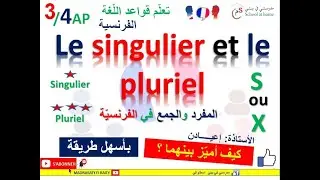 le singulier et le pluriel المفرد والجمع في الفرنسية