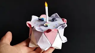 Origami Cake:No Calories -Paper Cake That Looks Real -Origami Birthday Cake How to Fold Paper Cake