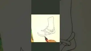 Summer shoes || girl shoes || How to draw feet with shoes for beginners ||#shorts #drawyourthoughts