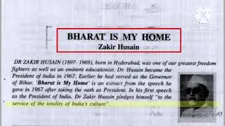 Bharat is my home full story AI voice reading BSEB 12th English, 2nd chapter