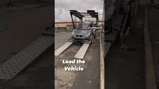 Auto Transport Process: Loading a Car.  #autotransport #carshipping #carhauler #car #trucking #truck