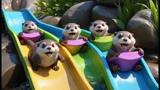 Tobog&aacute;n Tobog&aacute;n Five Little Otters | Funny Animal Songs & Nursery Rhymes