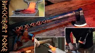 Railroad Spike Forged into a Viking Tomahawk- High Speed Build