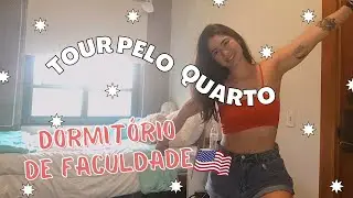 ARRUMANDO + TOUR PELO QUARTO - dormitório de faculdade nos EUA | Giulia Paié