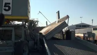Demonstration of our side-dump beet piler