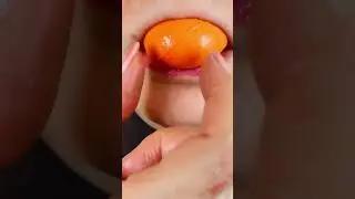 asmr A BALL OF ORANGE CHEWING MARMALADE eating sounds satisfying mukbang food #shorts #youtubeshorts