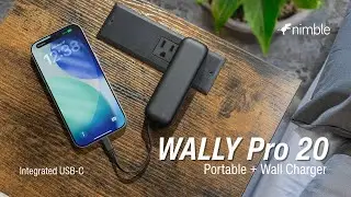 Nimble WALLY Pro 20 Portable Wall Charger | Integrated USB-C Cable