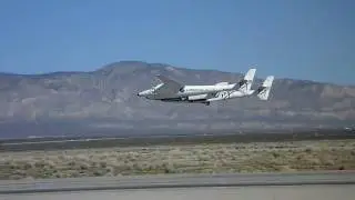 Virgin Galactic White Knight 2 with Space Ship 2 First Flight 22 March 2010 - different view