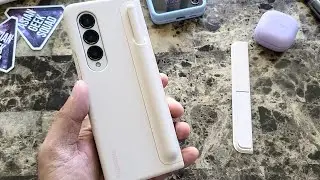 Official Samsung Galaxy Z Fold4 SPen Standing Case Review - Sand Color