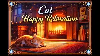 🐱🔥Cat Happy Relaxation🔥,Cozy fireplace #Zen-Vibes4K