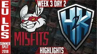 MSF vs H2K Highlights | EU LCS Summer 2018 Week 3 Day 2 | Misfits Gaming vs H2K