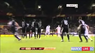 Gareth Bale AMAZING Free Kick Goal against Lyon 2013