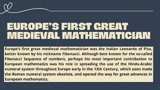 Mathematics in the Medieval Period