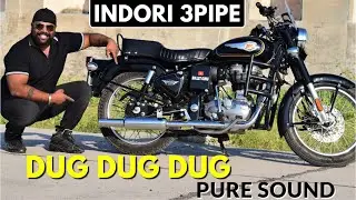 INDORI 3 PIPE Exhaust for Royal Enfield Bullet | Pure DUG DUG DUG Sound🔥| Foldez Exhaust