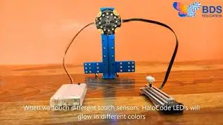 BDS Education presents Brightness of LED'S of HaloCode controlled by Touch sensor and Slider