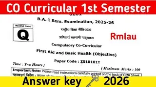 first aid and basic health Rmlau  answer 2026 | vbspu, ccsu Rmlau,mpu first semester co curricular