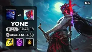 T1 Faker vs Chovy - Yone vs Aurelion Sol Mid - KR Challenger - Patch 13.5 Season 13