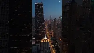 Chicago City at Night 2025 🌃 | Stunning Skyline Drone View, USA 🇺🇸. #chicago #shorts