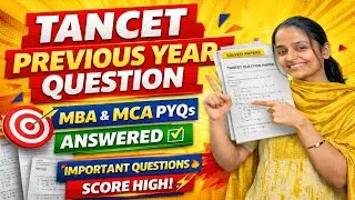 TANCET PYQ That Can Get You 90+ Percentile | MBA & MCA