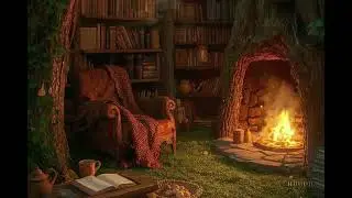 Hobbit Cozy Living Room Ambience | 10 Hours Fireplace, Books & Fantasy Relaxation