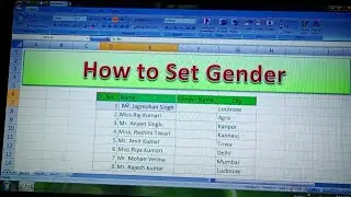 How to Set Gender in Ms Excel...