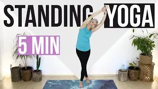 5 MIN Quick Standing Yoga Flow | No Forward Bends, Back-Safe & Mat-Free Routine