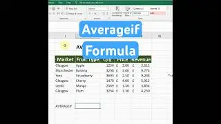 Averageif Formula in Excel - Excel Beginner Tutorial