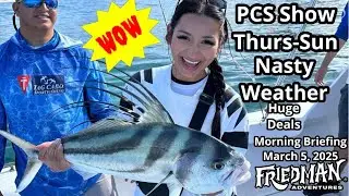 Channel Islands white seabass & halibut signal, nasty weather coming, PCS Show tomorrow,FA surf 3-23