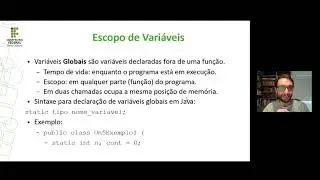 Introdução à Programação - Aula 13 - Variáveis Globais e Locais