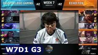 CLG vs Echo Fox | Week 7 Day 1 S8 NA LCS Summer 2018 | CLG vs FOX W7D1