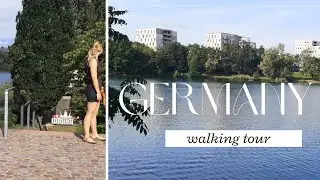The beautiful and popular recreational Freiburg Seepark, Germany | UltraHD walk