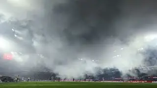 Bayern Munich clash SUSPENDED after four minutes with fans left virtually unable to see Harry Kane a