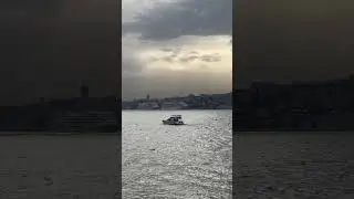 Bosphorus sunset on a cloudy day #istanbul - Stock Footage Video