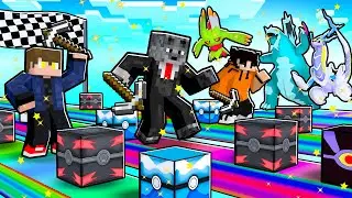 LUCKY PIXELMON SHINY TRIO RACE with STARTER POKEMON vs LEGENDARY vs PARADOX in MINECRAFT