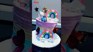 Unicorn 🦄 Rainbow 🌈 best colour combination ideas 💡#birthdaycake #🥰