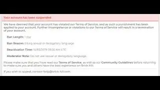 I GOT BANNED ON BRICK HILLS!!