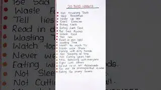 20 line Bad Habits for kids | 20 bad habits | bad habits essay in English #badhabits