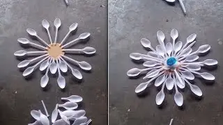 Diy plastic spoons craft/plastic se phool/plastic wall hanging 