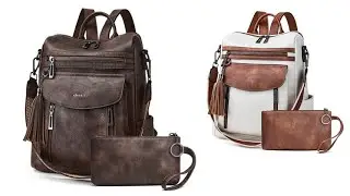Shrrie Fashion Leather Backpacks for Women