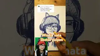 Gambar Windia nata only pen #windianata #gamer #sketsawajah #ballpenart #gambar #art #viral #sketch