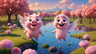 Seven Puffy Pigs Float on Air | Silly Flying Pig Rhyme for Kids | Fun Learning Nursery Song