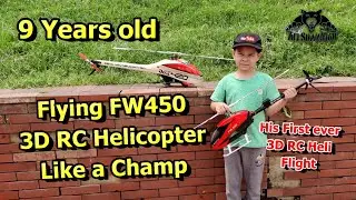 9 years old His First Ever 3D RC Helicopter Normal and Inverted Flight