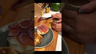 Everything Bagel w/ Cream Cheese & Lox - When Fish & Cheese actually works | ASMR Cooking #shorts