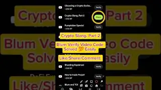 Crypto Slang. Part 2 | Blum Verify Video Code Solved 💯 Easily | Today Blum Code Solved | Paws |#blum